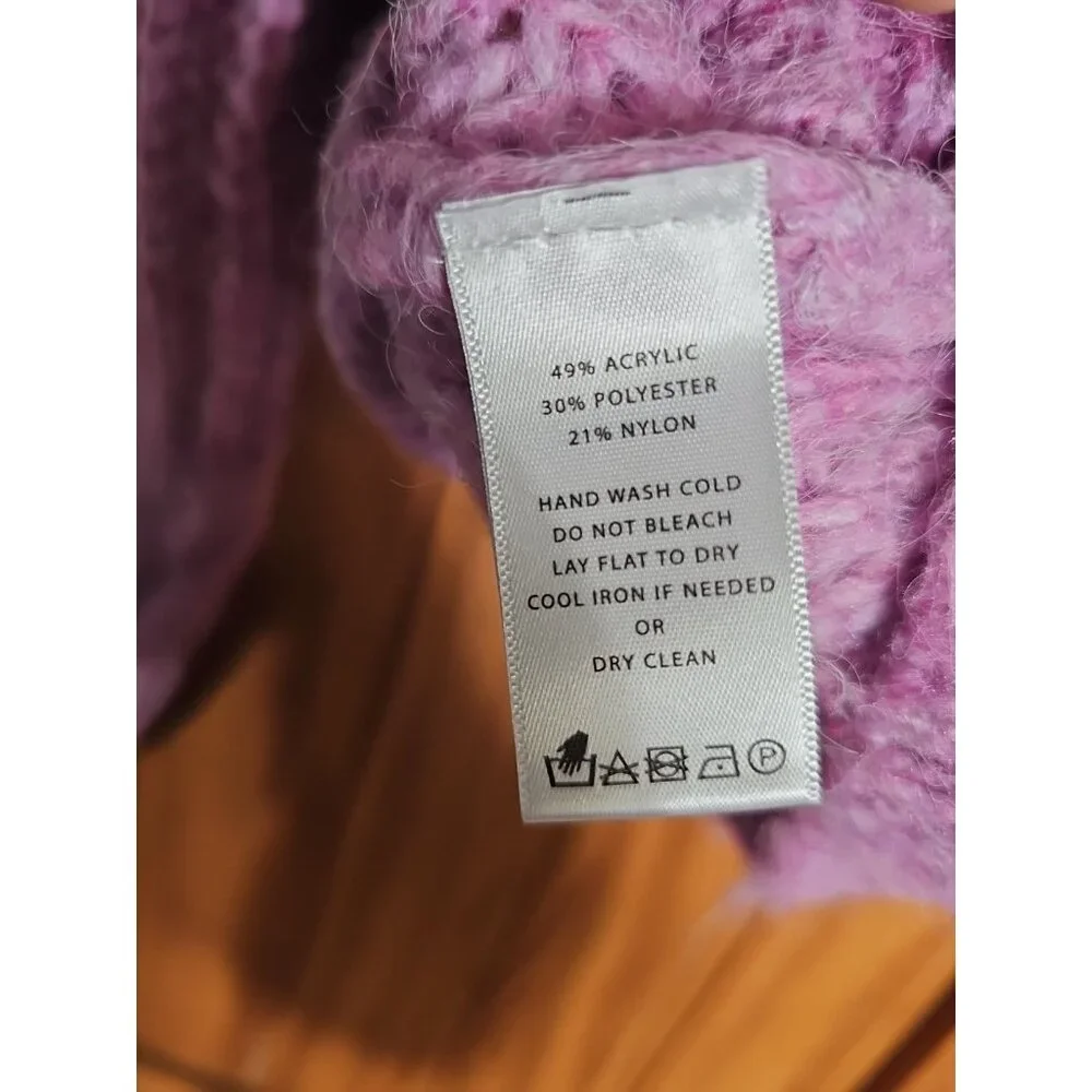 Lilla P Airspun Ribbed Pullover Sweater Freesia Pink Small. (HL166) - Picture 5 of 5